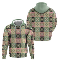 Seamless Pattern Maile and Pikake Lei Hoodie Squares Maile Leaf - Polynesian Pride