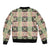 Seamless Pattern Maile and Pikake Lei Sleeve Zip Bomber Jacket Squares Maile Leaf - Polynesian Pride