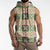 Seamless Pattern Maile and Pikake Lei Sleeveless Zip Hoodie Squares Maile Leaf - Polynesian Pride