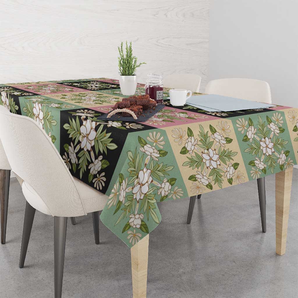Seamless Pattern Maile and Pikake Lei Tablecloth Squares Maile Leaf - Polynesian Pride
