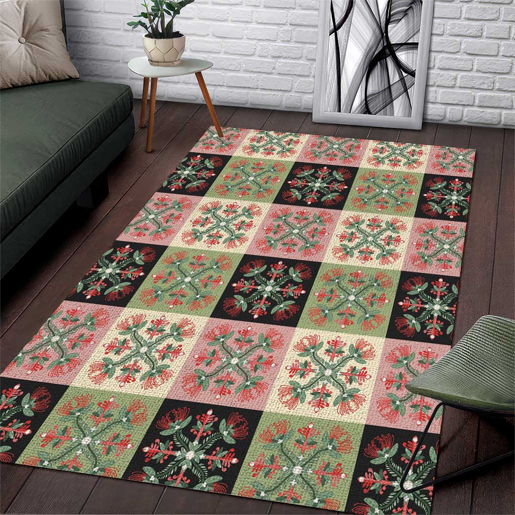 Seamless Pattern Pikake Lei Area Rug Floral Squares Pikake - Polynesian Pride