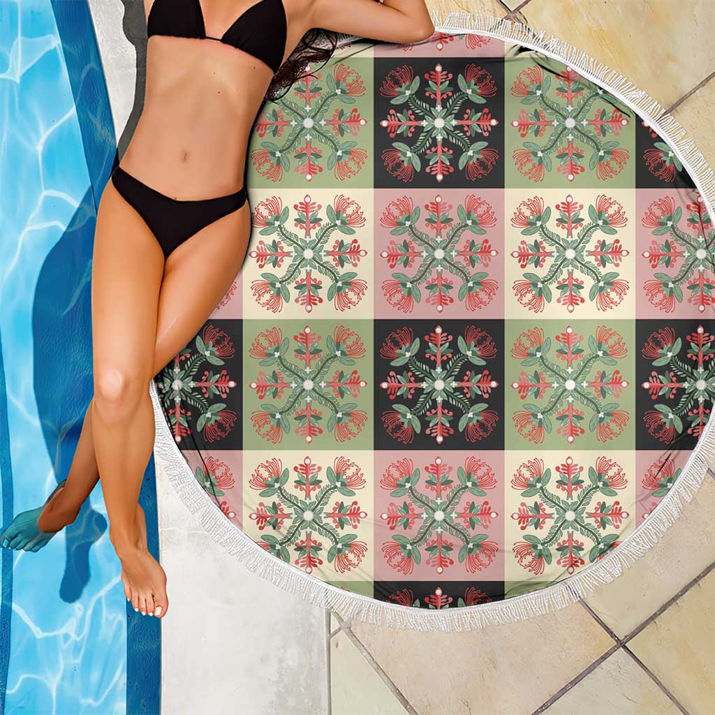 Seamless Pattern Pikake Lei Beach Blanket Floral Squares Pikake - Polynesian Pride