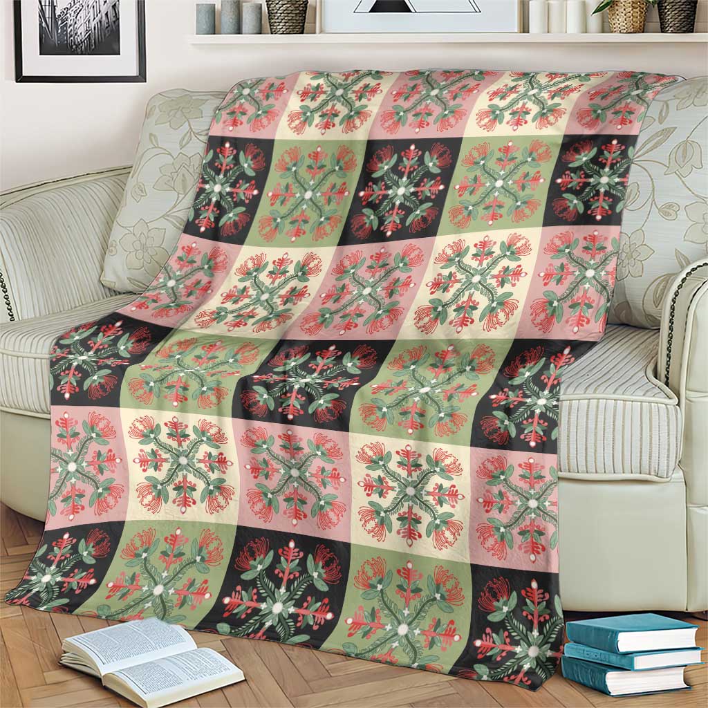 Seamless Pattern Pikake Lei Blanket Floral Squares Pikake - Polynesian Pride