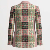 Seamless Pattern Pikake Lei Blazer Floral Squares Pikake - Polynesian Pride