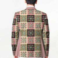 Seamless Pattern Pikake Lei Blazer Floral Squares Pikake - Polynesian Pride