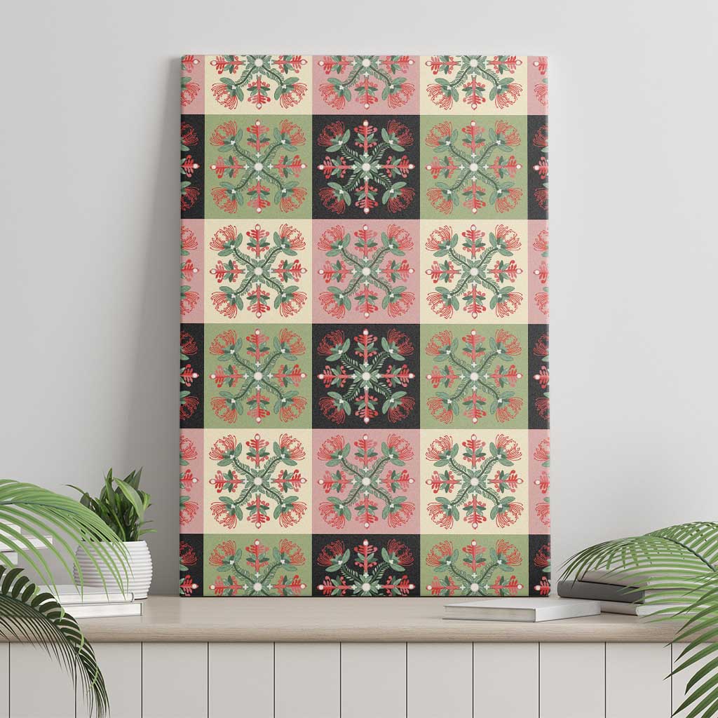 Seamless Pattern Pikake Lei Canvas Wall Art Floral Squares Pikake - Polynesian Pride
