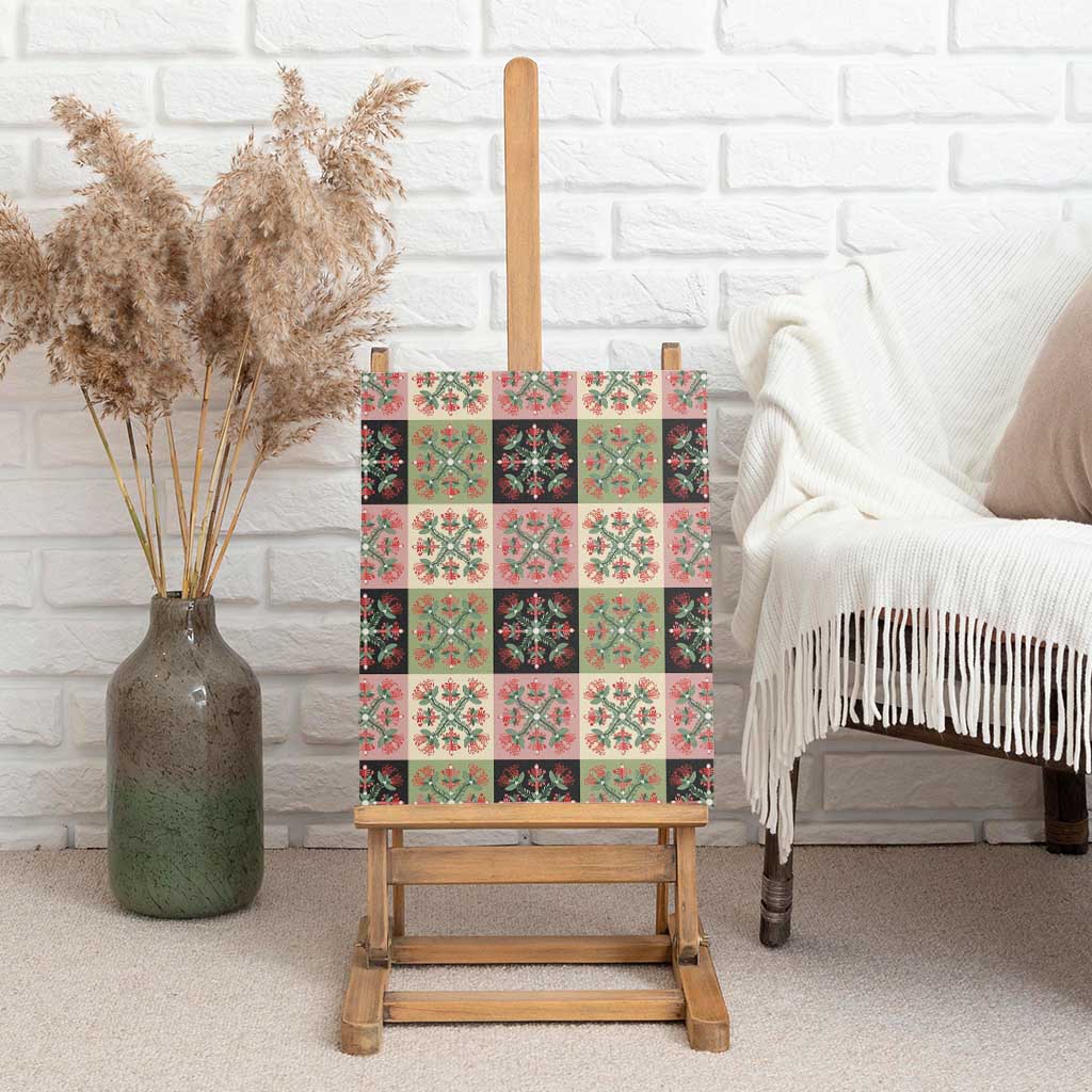 Seamless Pattern Pikake Lei Canvas Wall Art Floral Squares Pikake - Polynesian Pride