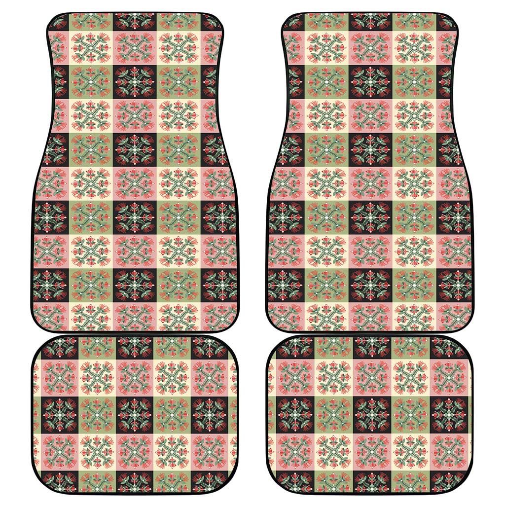Seamless Pattern Pikake Lei Car Mats Floral Squares Pikake - Polynesian Pride