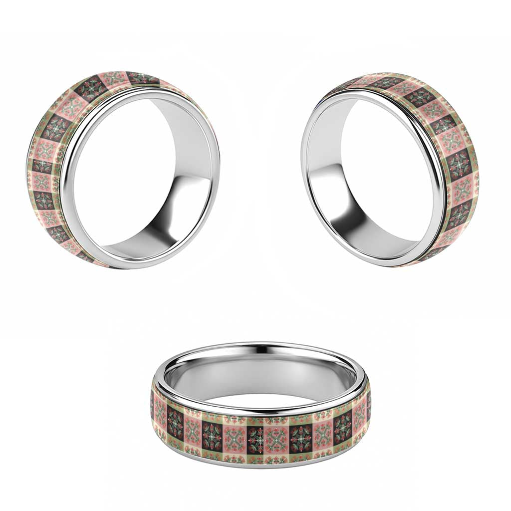 Seamless Pattern Pikake Lei Classic Ring Floral Squares Pikake - Polynesian Pride