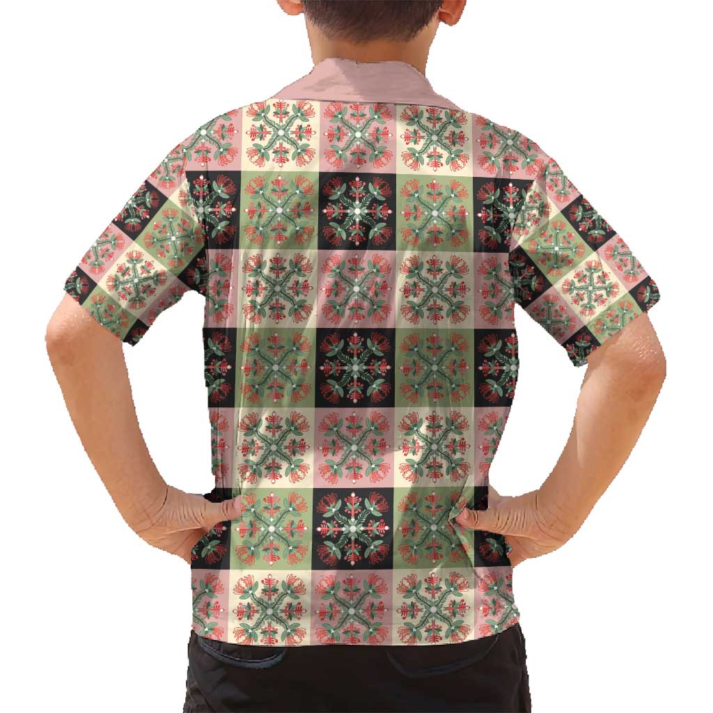 Seamless Pattern Pikake Lei Family Matching Long Sleeve Bodycon Dress and Hawaiian Shirt Floral Squares Pikake LT9 - Polynesian Pride