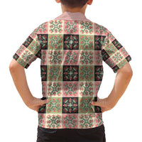 Seamless Pattern Pikake Lei Family Matching Long Sleeve Bodycon Dress and Hawaiian Shirt Floral Squares Pikake LT9 - Polynesian Pride