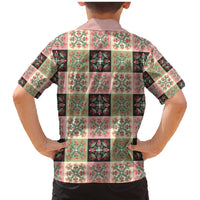 Seamless Pattern Pikake Lei Family Matching Mermaid Dress and Hawaiian Shirt Floral Squares Pikake - Polynesian Pride