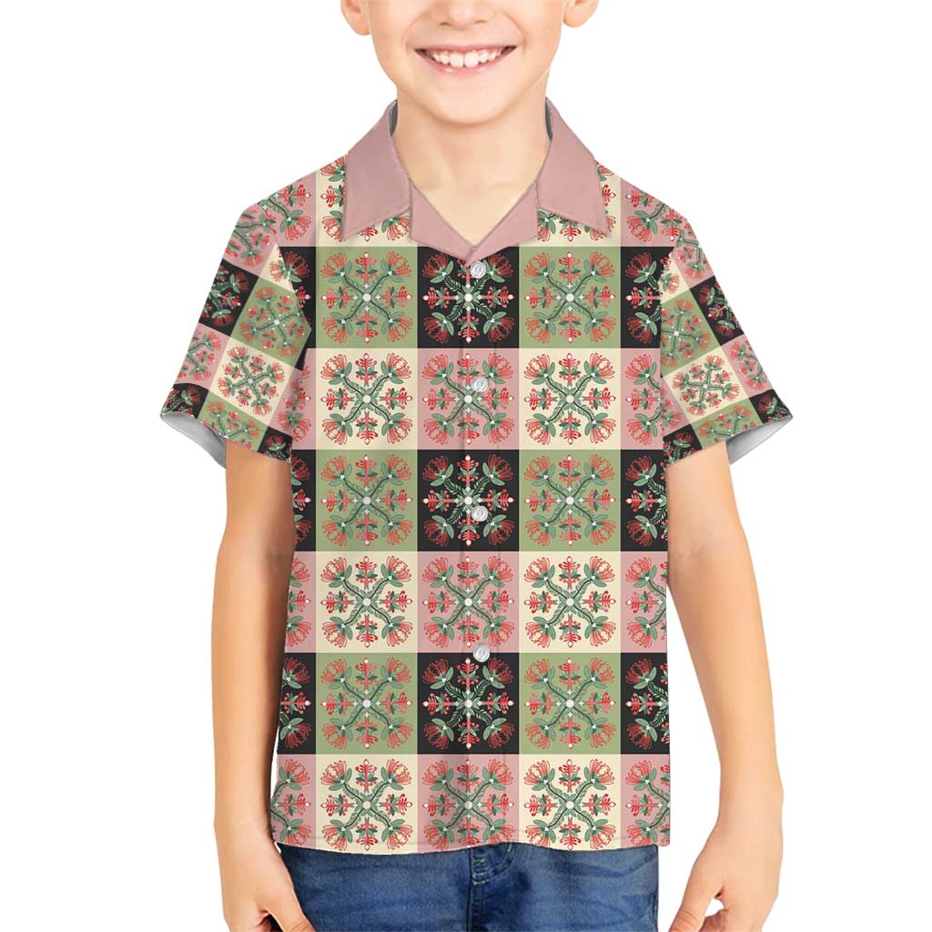 Seamless Pattern Pikake Lei Family Matching Off Shoulder Short Dress and Hawaiian Shirt Floral Squares Pikake - Polynesian Pride