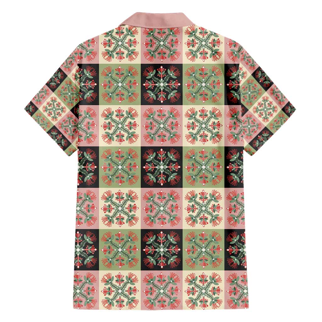 Seamless Pattern Pikake Lei Family Matching Short Sleeve Bodycon Dress and Hawaiian Shirt Floral Squares Pikake LT9 - Polynesian Pride