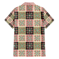 Seamless Pattern Pikake Lei Family Matching Short Sleeve Bodycon Dress and Hawaiian Shirt Floral Squares Pikake LT9 - Polynesian Pride