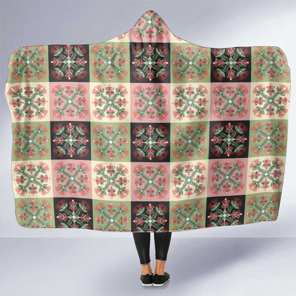 Seamless Pattern Pikake Lei Hooded Blanket Floral Squares Pikake - Polynesian Pride