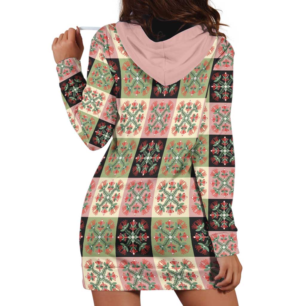 Seamless Pattern Pikake Lei Hoodie Dress Floral Squares Pikake - Polynesian Pride