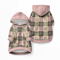 Seamless Pattern Pikake Lei Pet Hoodie Floral Squares Pikake LT9 Pullover Pink - Polynesian Pride