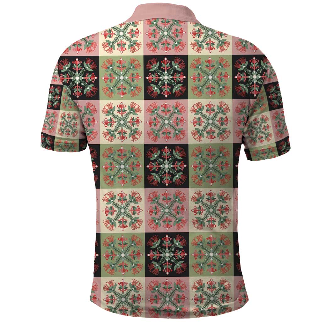 Seamless Pattern Pikake Lei Polo Shirt Floral Squares Pikake - Polynesian Pride