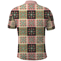 Seamless Pattern Pikake Lei Polo Shirt Floral Squares Pikake - Polynesian Pride