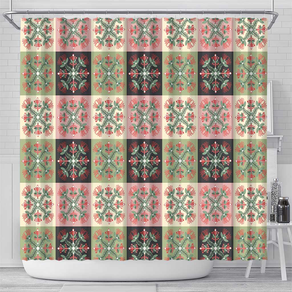 Seamless Pattern Pikake Lei Shower Curtain Floral Squares Pikake - Polynesian Pride
