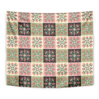 Seamless Pattern Pikake Lei Tapestry Floral Squares Pikake - Polynesian Pride
