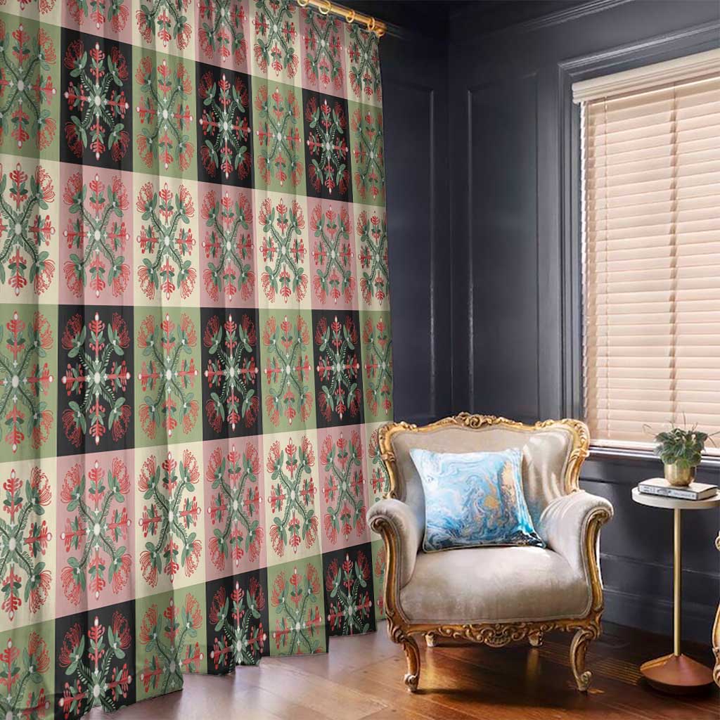 Seamless Pattern Pikake Lei Window Curtain Floral Squares Pikake - Polynesian Pride