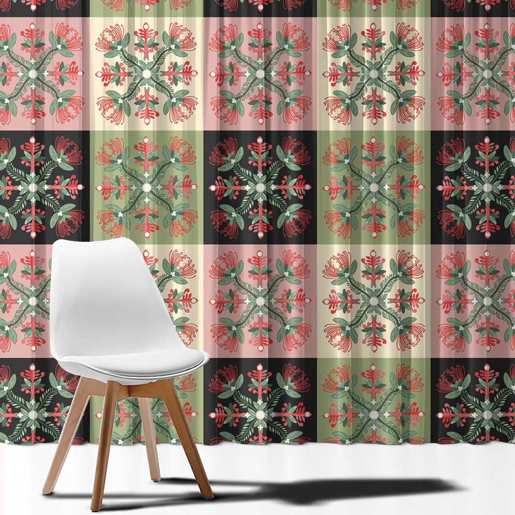 Seamless Pattern Pikake Lei Window Curtain Floral Squares Pikake - Polynesian Pride