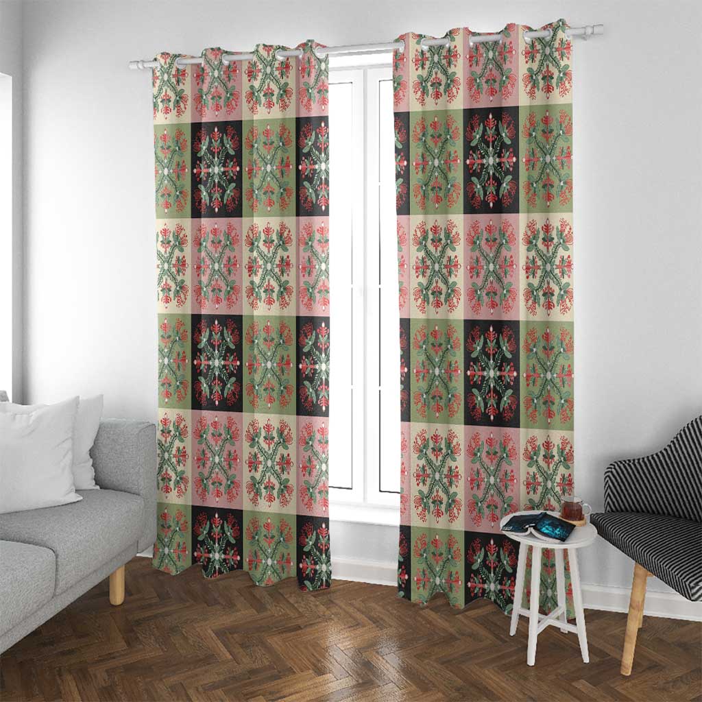 Seamless Pattern Pikake Lei Window Curtain Floral Squares Pikake - Polynesian Pride