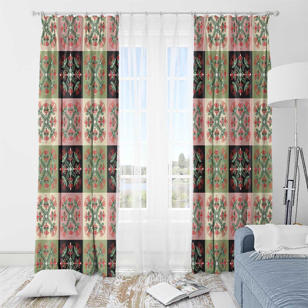 Seamless Pattern Pikake Lei Window Curtain Floral Squares Pikake - Polynesian Pride