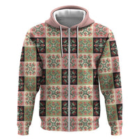 Seamless Pattern Pikake Lei Zip Hoodie Floral Squares Pikake - Polynesian Pride
