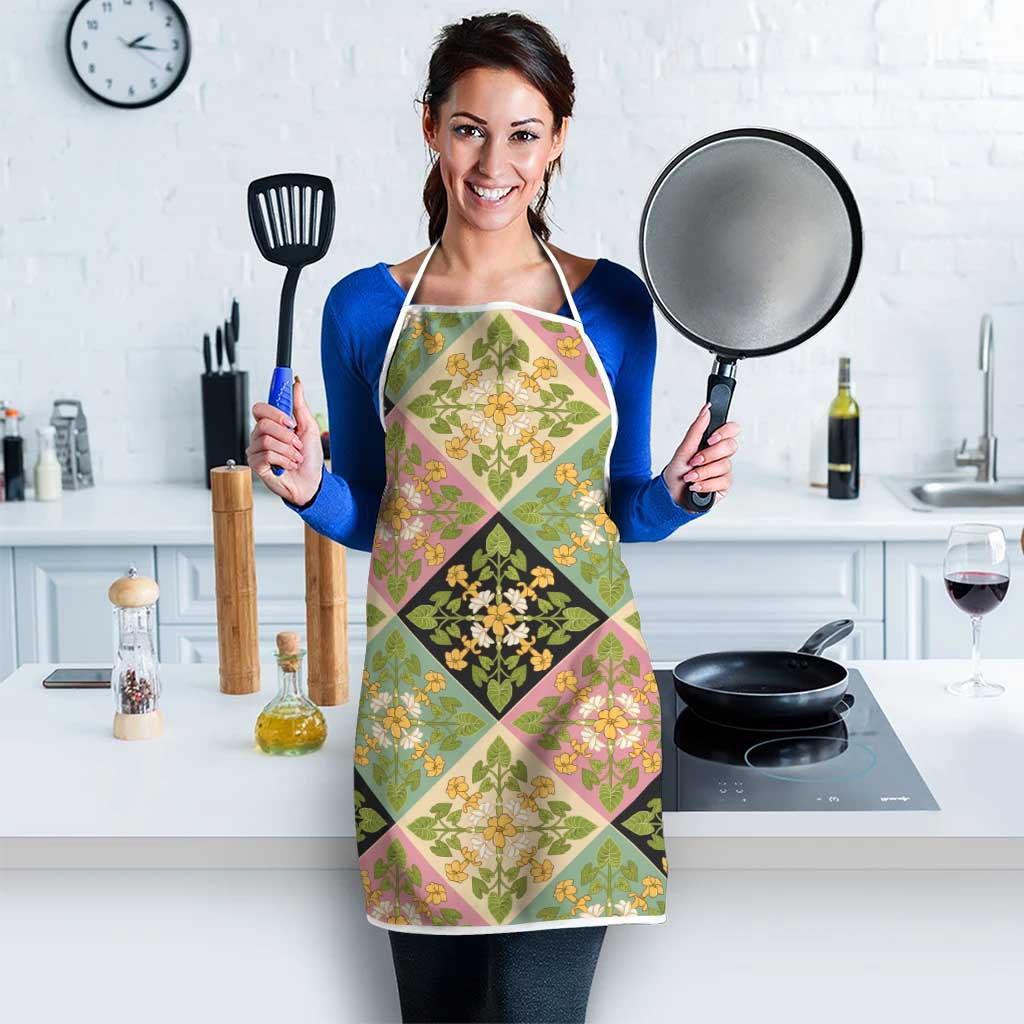 Seamless Pattern Puakenikeni and Kalo Apron - Polynesian Pride