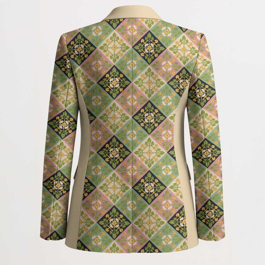 Seamless Pattern Puakenikeni and Kalo Blazer - Polynesian Pride