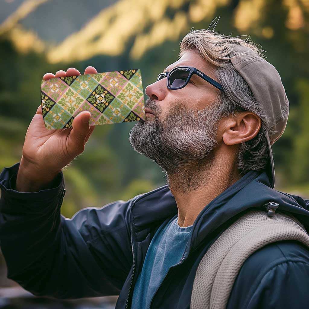 Seamless Pattern Puakenikeni and Kalo 4 in 1 Can Cooler Tumbler - Polynesian Pride