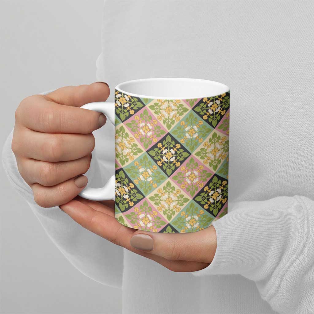 Seamless Pattern Puakenikeni and Kalo Ceramic Mug - Polynesian Pride