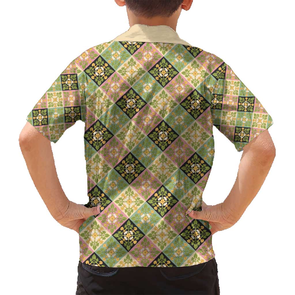 Seamless Pattern Puakenikeni and Kalo Family Matching Long Sleeve Bodycon Dress and Hawaiian Shirt LT9 - Polynesian Pride