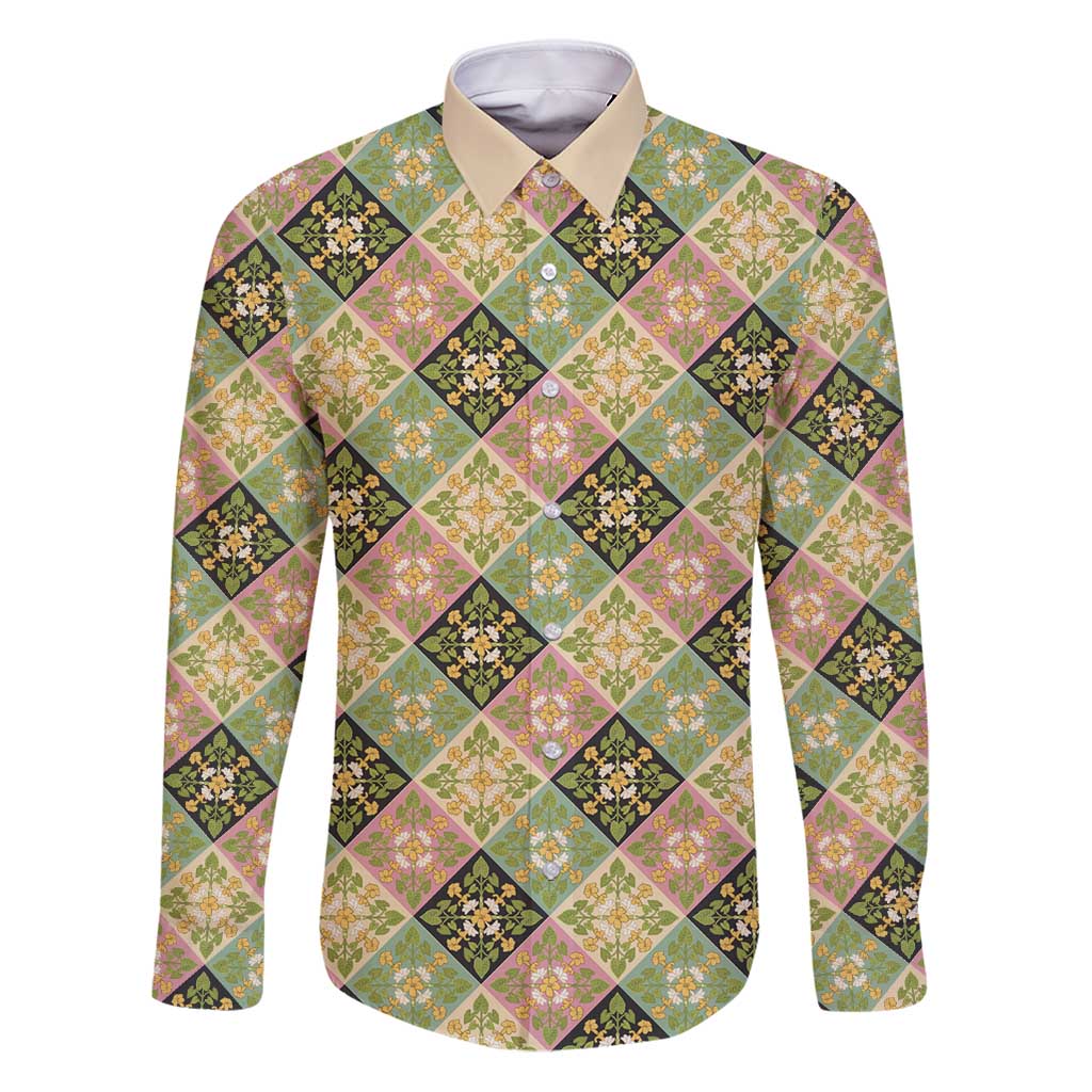 Seamless Pattern Puakenikeni and Kalo Family Matching Puletasi and Hawaiian Shirt - Polynesian Pride