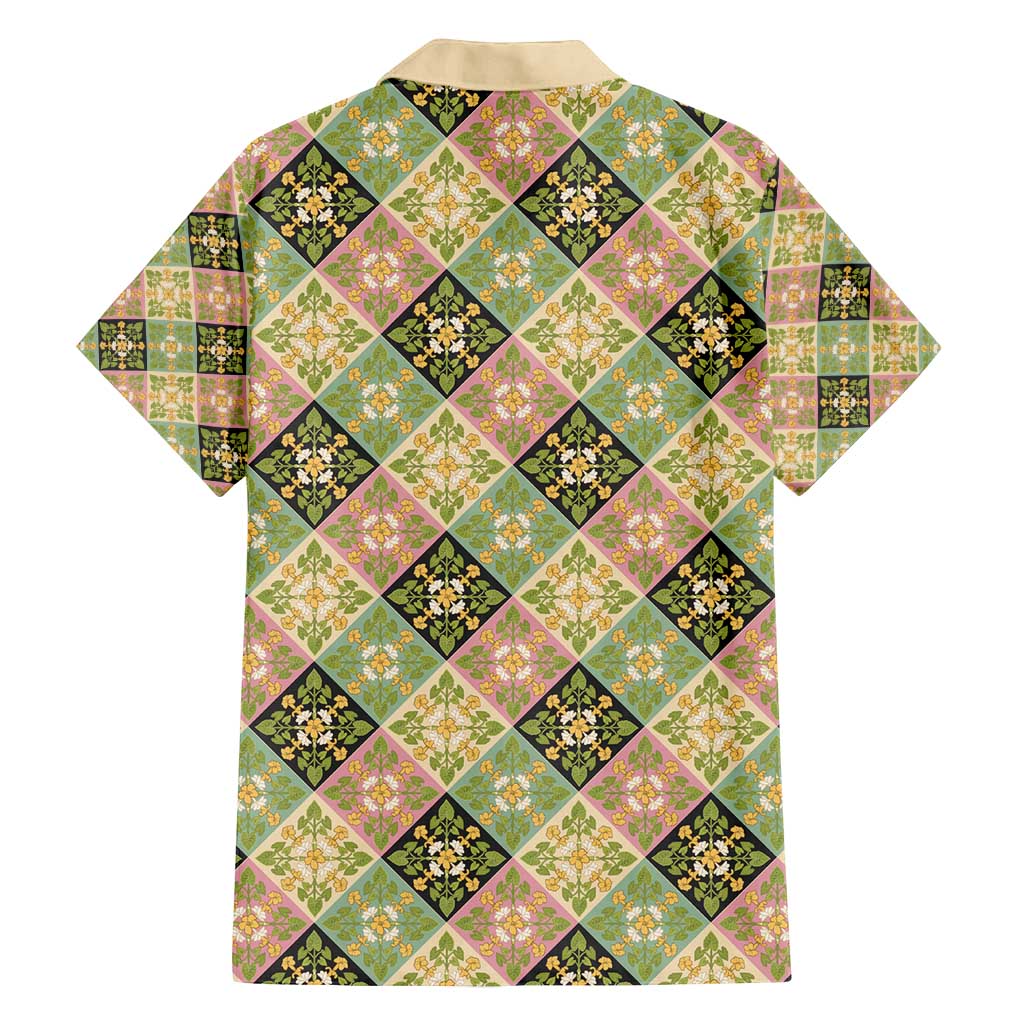 Seamless Pattern Puakenikeni and Kalo Family Matching Tank Maxi Dress and Hawaiian Shirt - Polynesian Pride