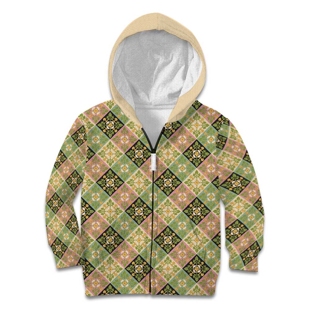 Seamless Pattern Puakenikeni and Kalo Kid Hoodie - Polynesian Pride