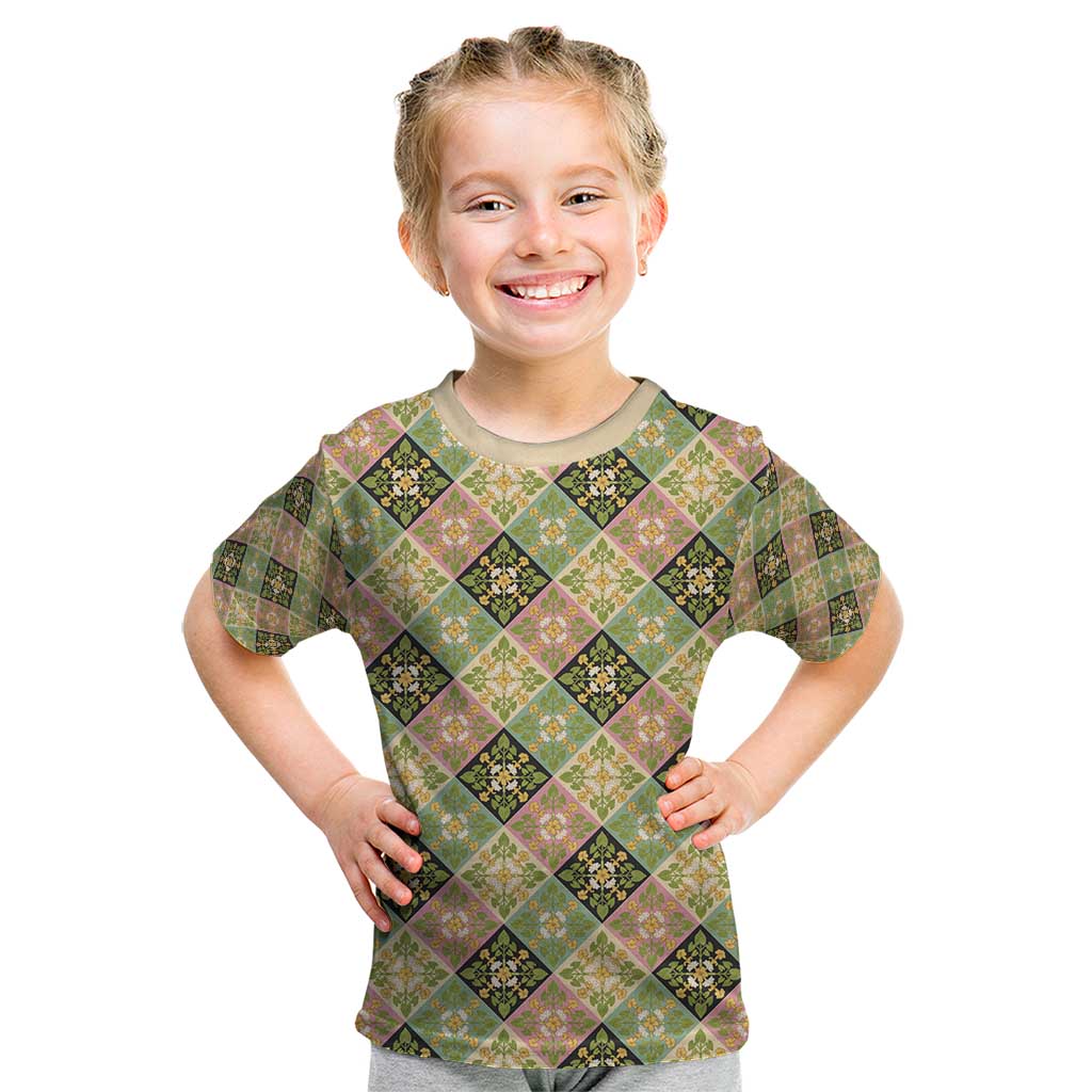 Seamless Pattern Puakenikeni and Kalo Kid T Shirt - Polynesian Pride