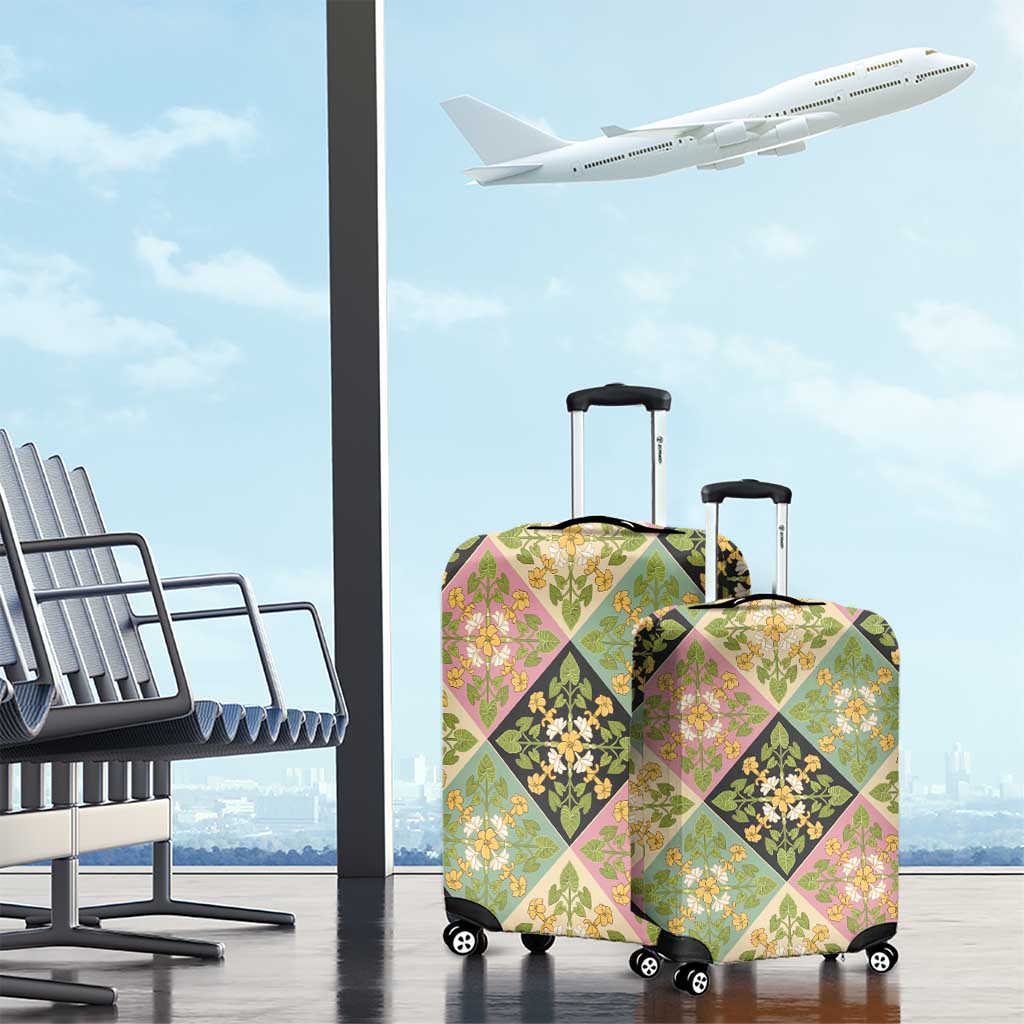 Seamless Pattern Puakenikeni and Kalo Luggage Cover - Polynesian Pride