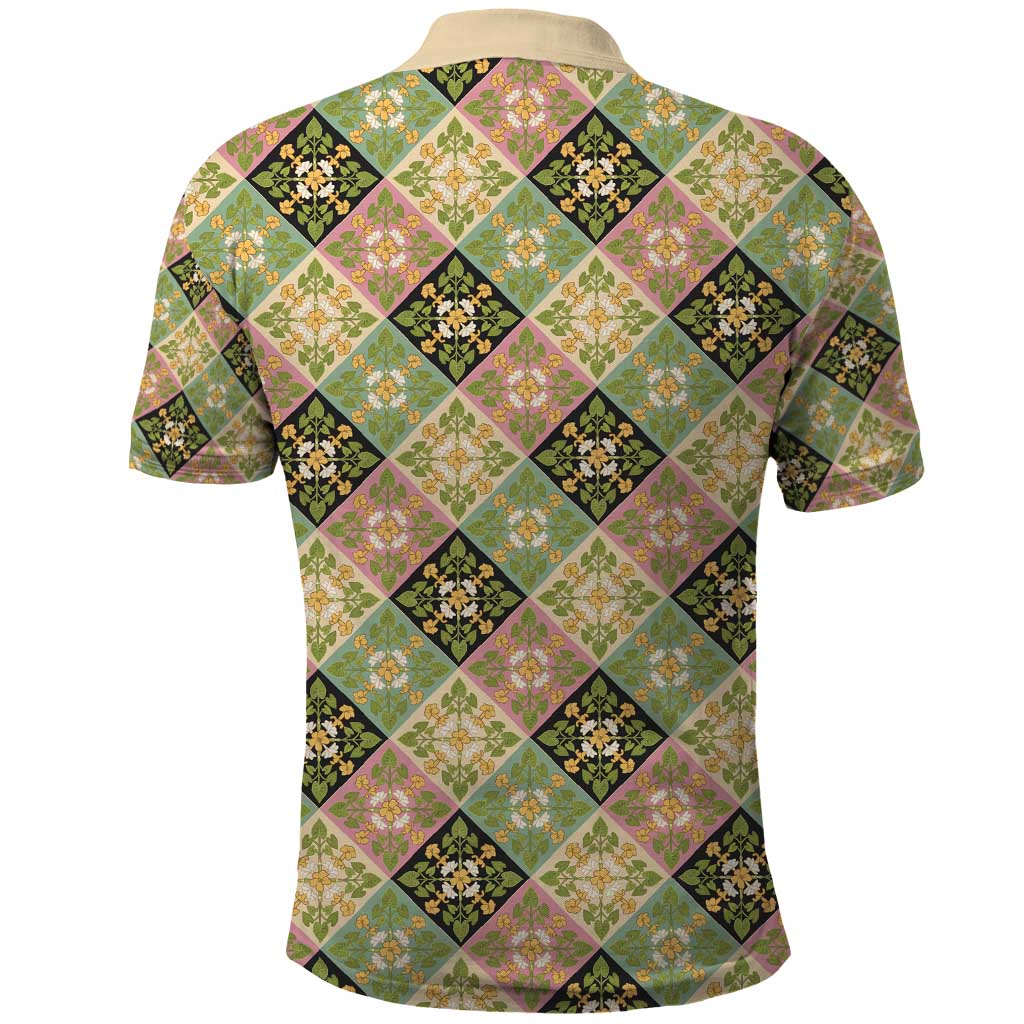 Seamless Pattern Puakenikeni and Kalo Polo Shirt - Polynesian Pride