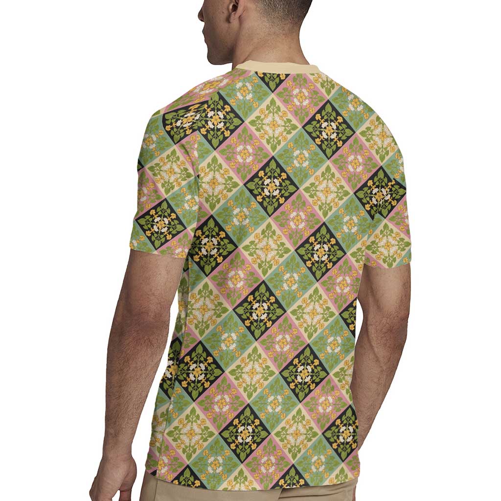 Seamless Pattern Puakenikeni and Kalo Rugby Jersey - Polynesian Pride