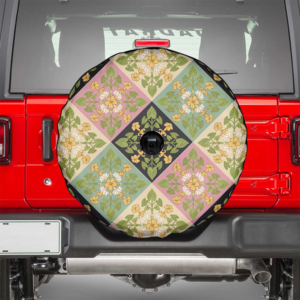 Seamless Pattern Puakenikeni and Kalo Spare Tire Cover - Polynesian Pride