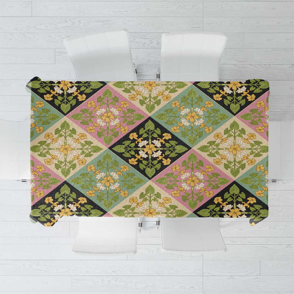 Seamless Pattern Puakenikeni and Kalo Tablecloth - Polynesian Pride