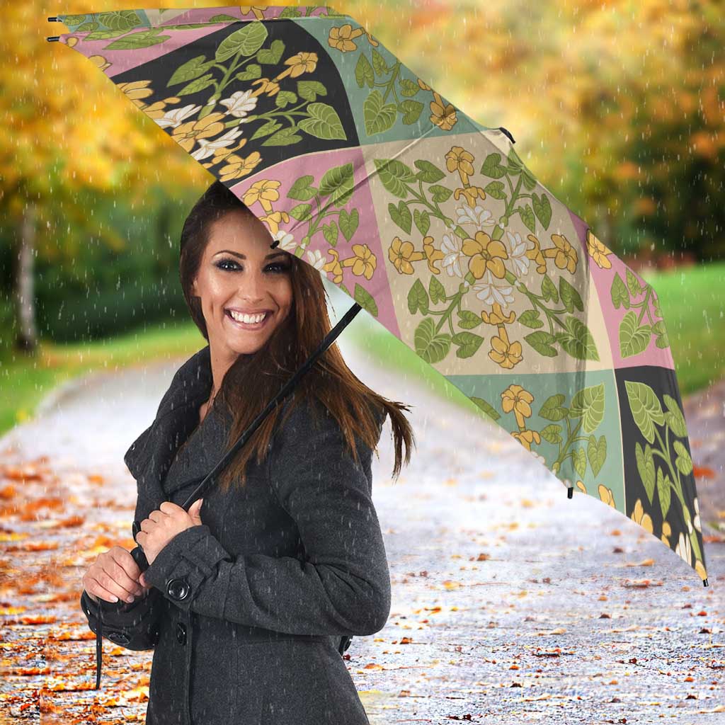 Seamless Pattern Puakenikeni and Kalo Umbrella - Polynesian Pride