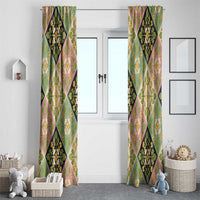 Seamless Pattern Puakenikeni and Kalo Window Curtain - Polynesian Pride