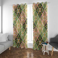 Seamless Pattern Puakenikeni and Kalo Window Curtain - Polynesian Pride