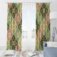 Seamless Pattern Puakenikeni and Kalo Window Curtain - Polynesian Pride