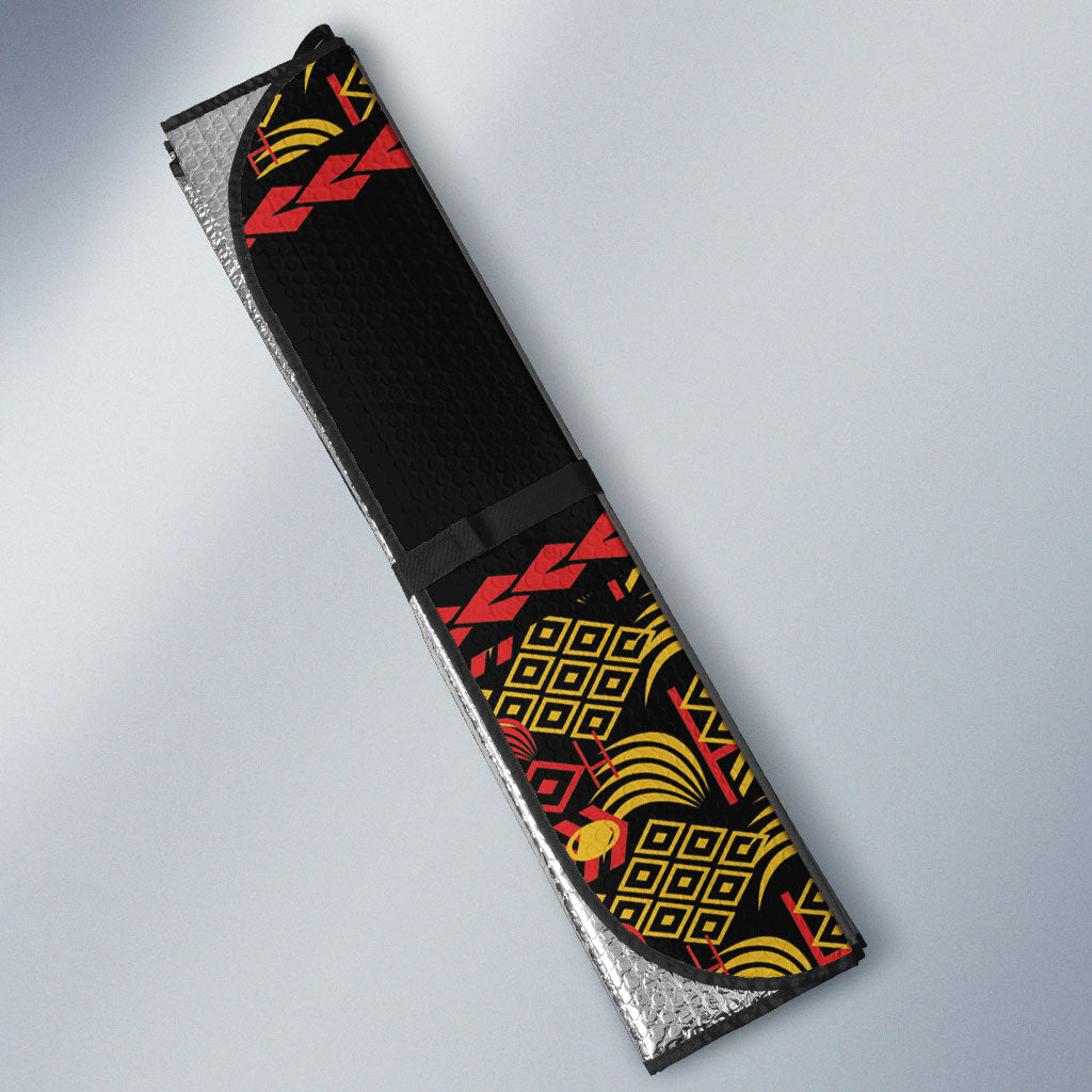 Papua New Guinea Kumuls Auto Sun Shade Bird of Paradise Black Version LT9 - Polynesian Pride
